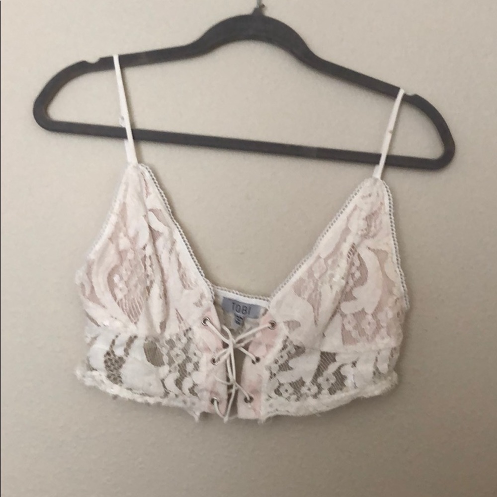White lace bralette/crop top